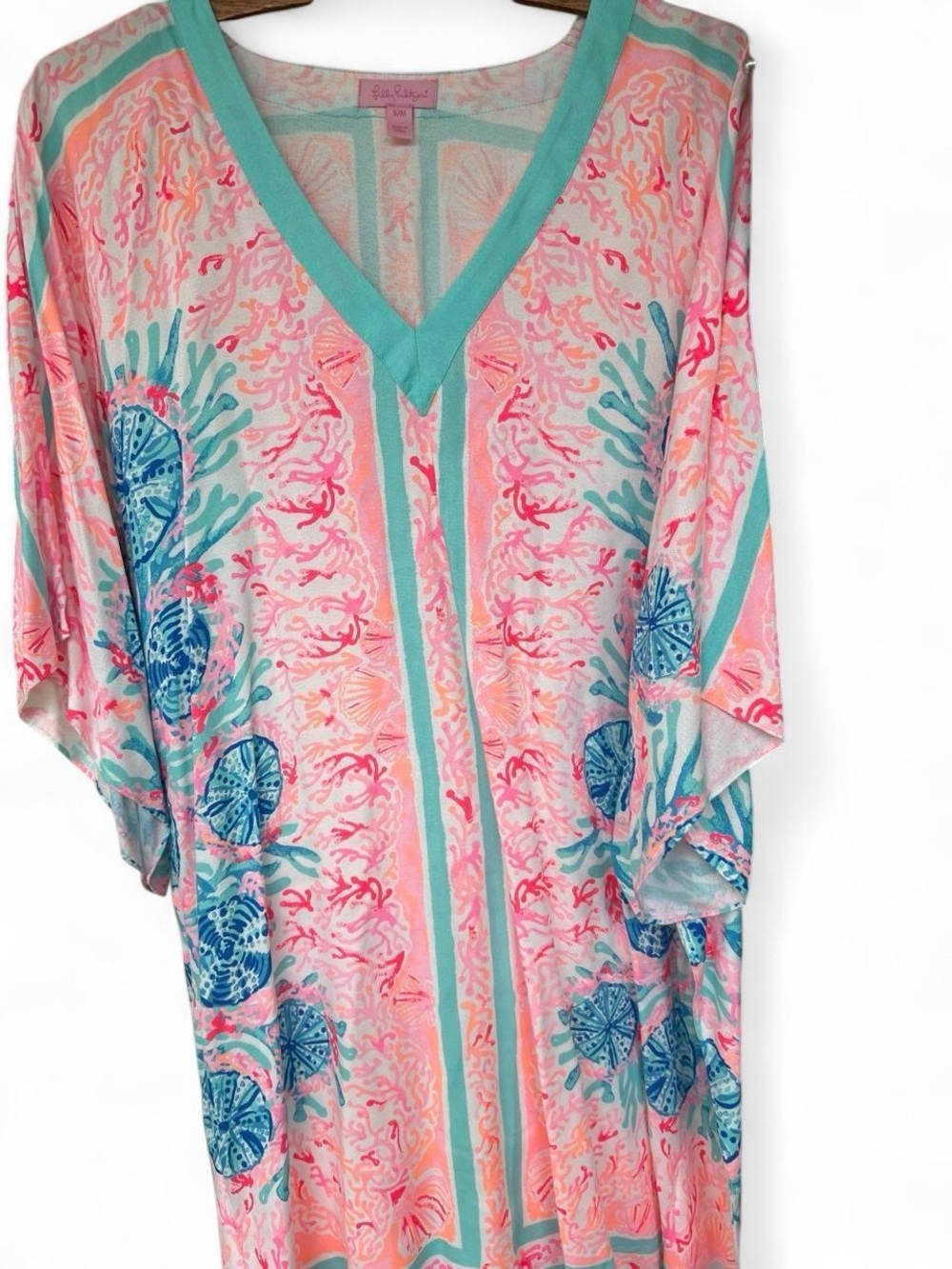 Lilly Pulitzer Dress Swimwear Cover Up Tropical Ocean Coral Print - S